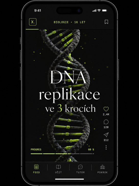 StudeX feed: krátké video o DNA replikaci pro 16leté studenty biologie.